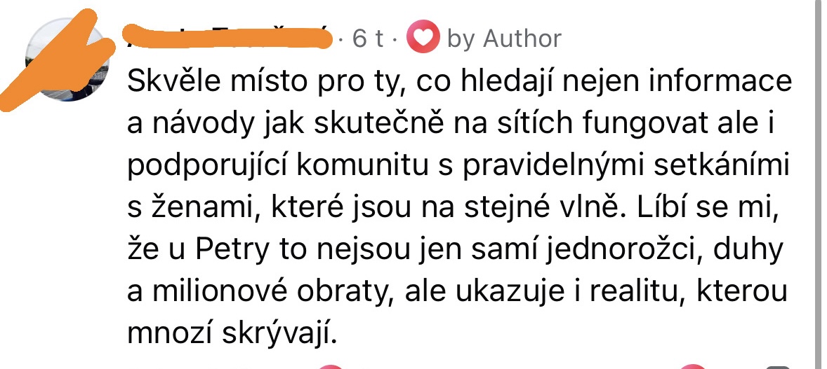 Zpráva od klientky se zpětnou vazbou