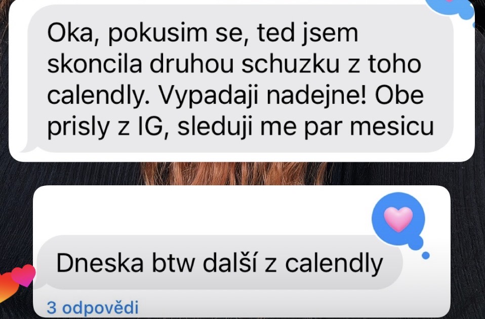 Zpráva od klientky se zpětnou vazbou