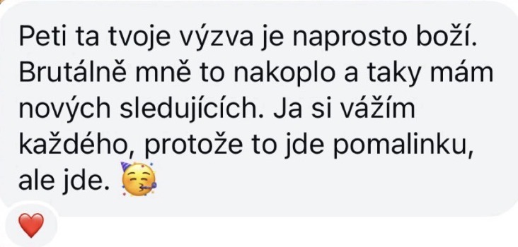 Zpráva od klientky se zpětnou vazbou