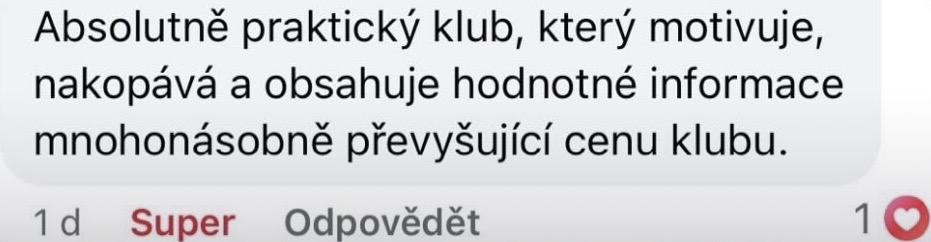 Zpráva od klientky se zpětnou vazbou