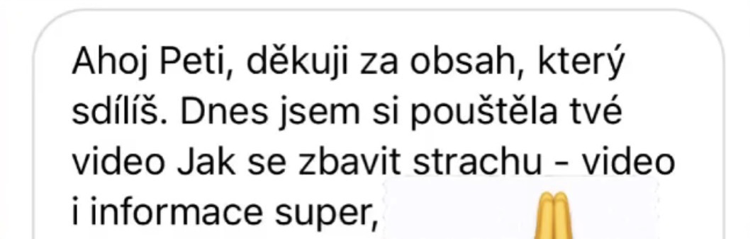 Zpráva od klientky se zpětnou vazbou